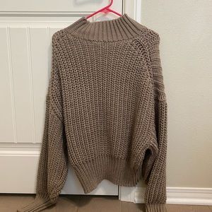 women’s mock neck knitted sweater